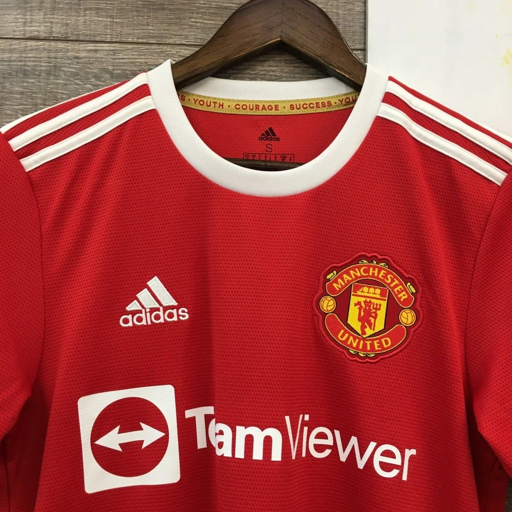 Adidas Manchester United 2021-22 Home Jersey Ronaldo 7 Red Soccer Shirt Mens S